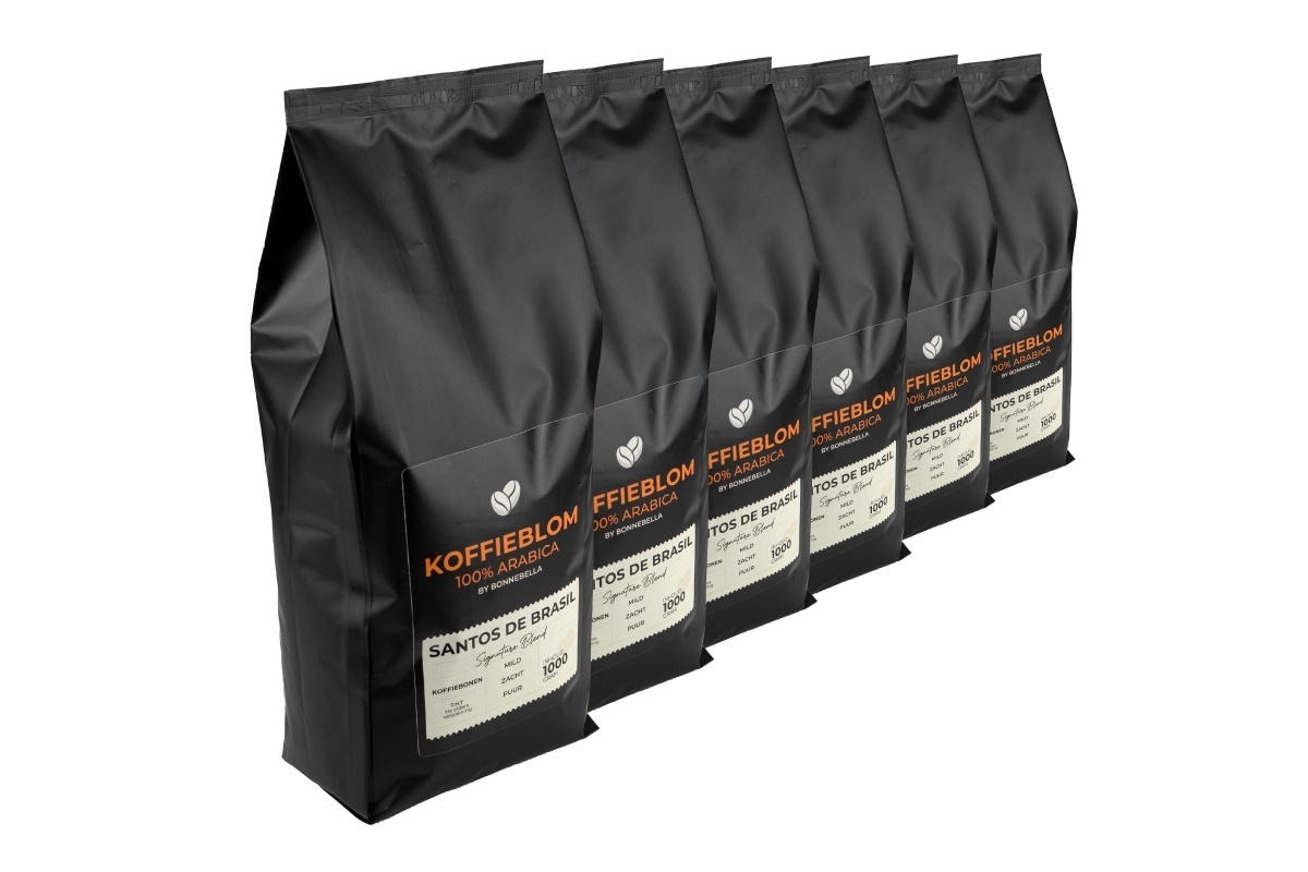 KoffieBlom Arabica Santos de Brasil 6 x 1kg